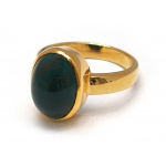 Deep Green Blood Stone Ring